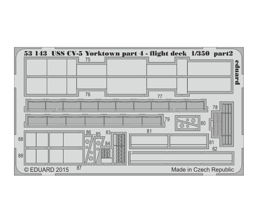 

53143 Eduard 1/350 Фототравление для USS CV-5 Yorktown part 4 flight deck, Цветной