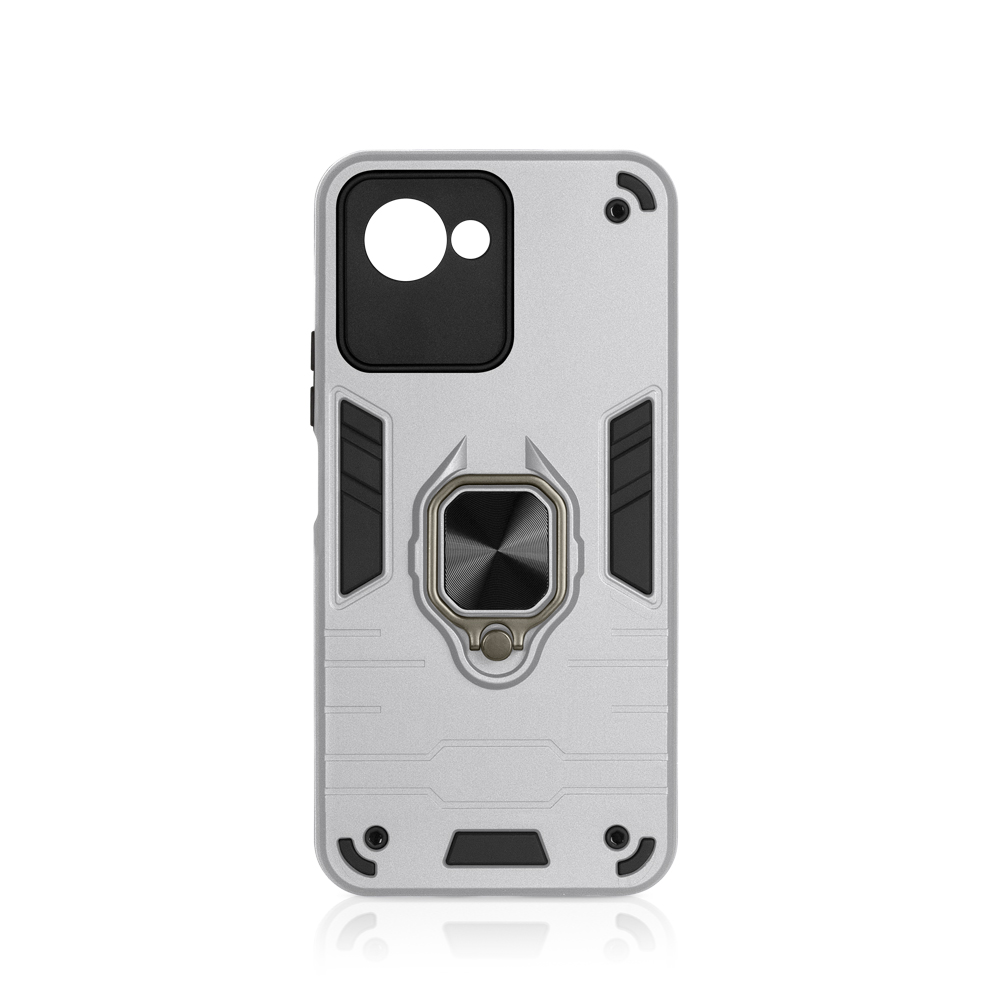 

Чехол DF для Realme C30/C30s с магнитом и кольцом Silver rmArmor-05, Серебристый, rmArmor-05