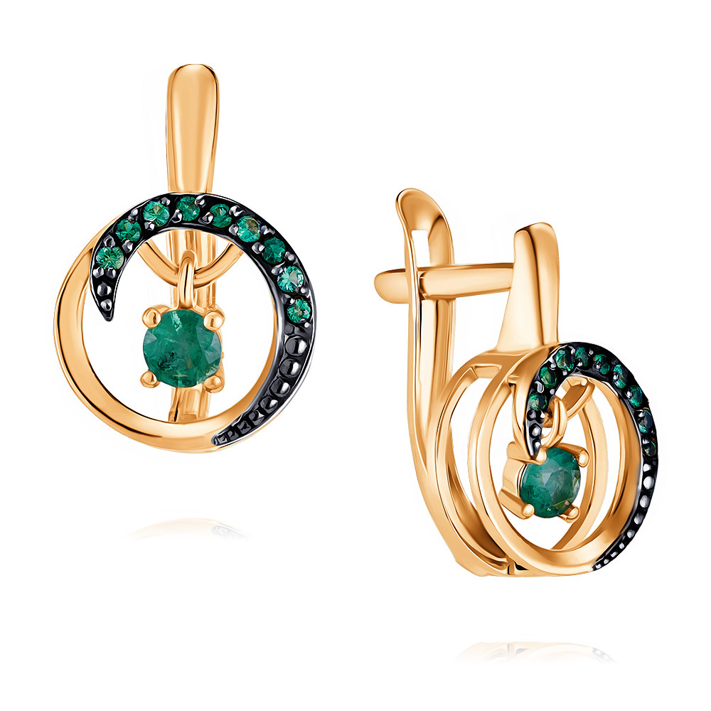 

Серьги из красного золота с изумрудом ADAMAS 24038077/01-А50Д-543, 24038077/01-А50Д-543