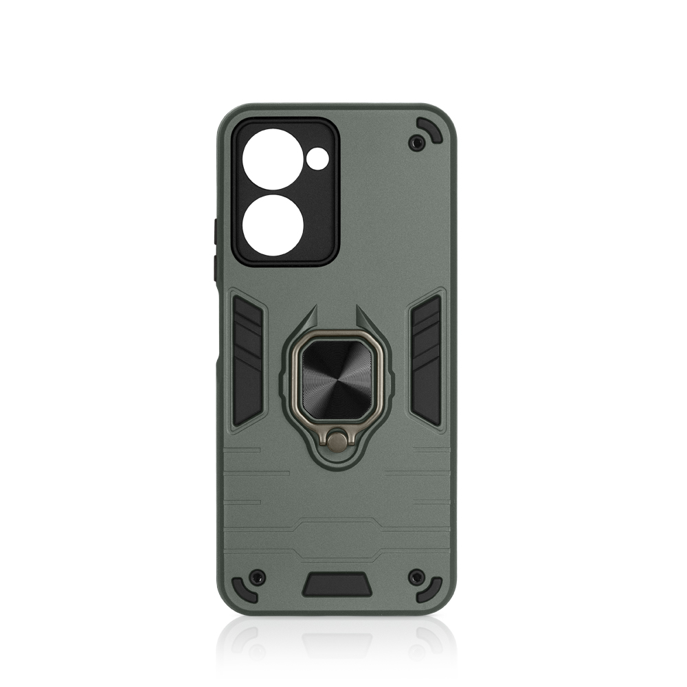 

Чехол DF для Realme 10 Pro (5G) с магнитом и кольцом Dark Green rmArmor-03, Зеленый, rmArmor-03