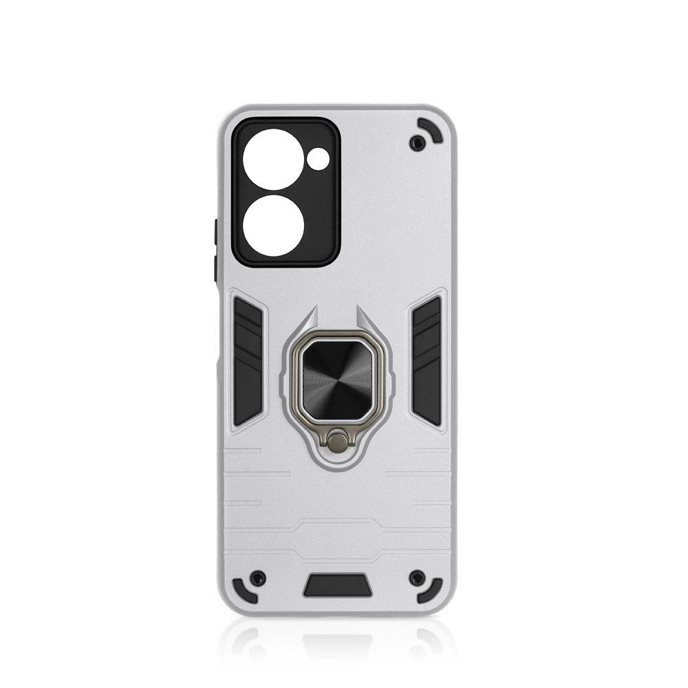 

Чехол DF для Realme 10 (4G) с магнитом и кольцом Silver rmArmor-02, Серебристый, rmArmor-02