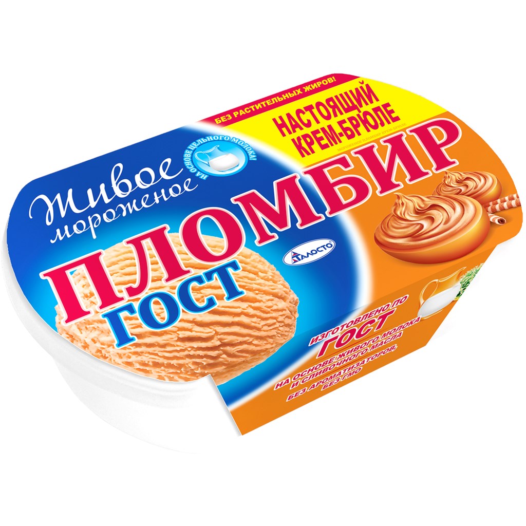 

Мороженое Живое пломбир крем-брюле 450 г
