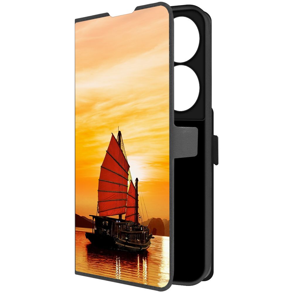 Чехол-книжка Krutoff Eco Book для Honor X7b Вьетнам, Бухта Халонг (черный)