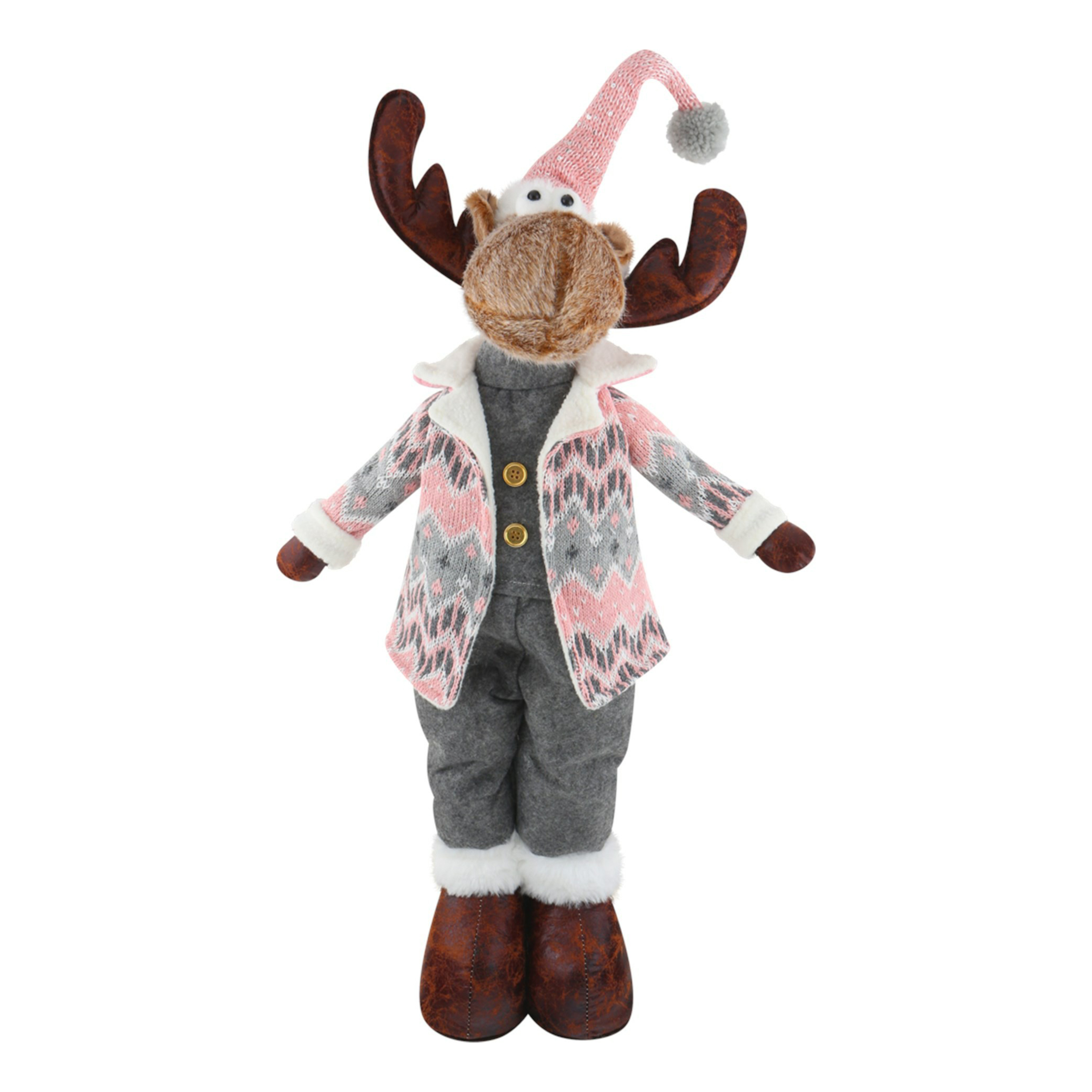 

Новогодняя фигурка Home Club Олень новогодний в зимней одежде 78 см 1 шт., Олень новогодний в зимней одежде 78 см