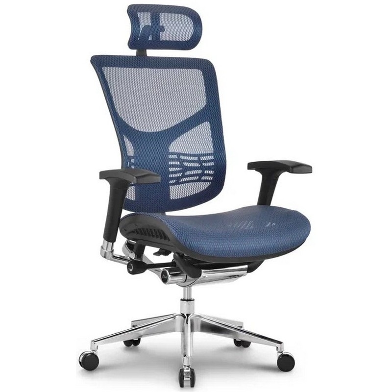 Эргономичное офисное кресло Expert Star HSTM01 / сетка синяя/ каркас черный