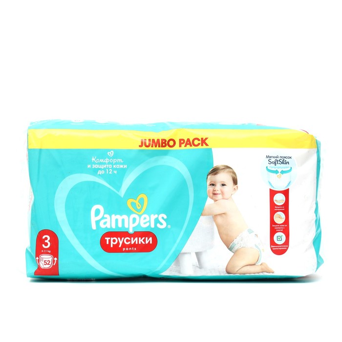 

Pampers Подгузники-трусики Pampers Mid Джамбо ,6-11кг, 52 шт