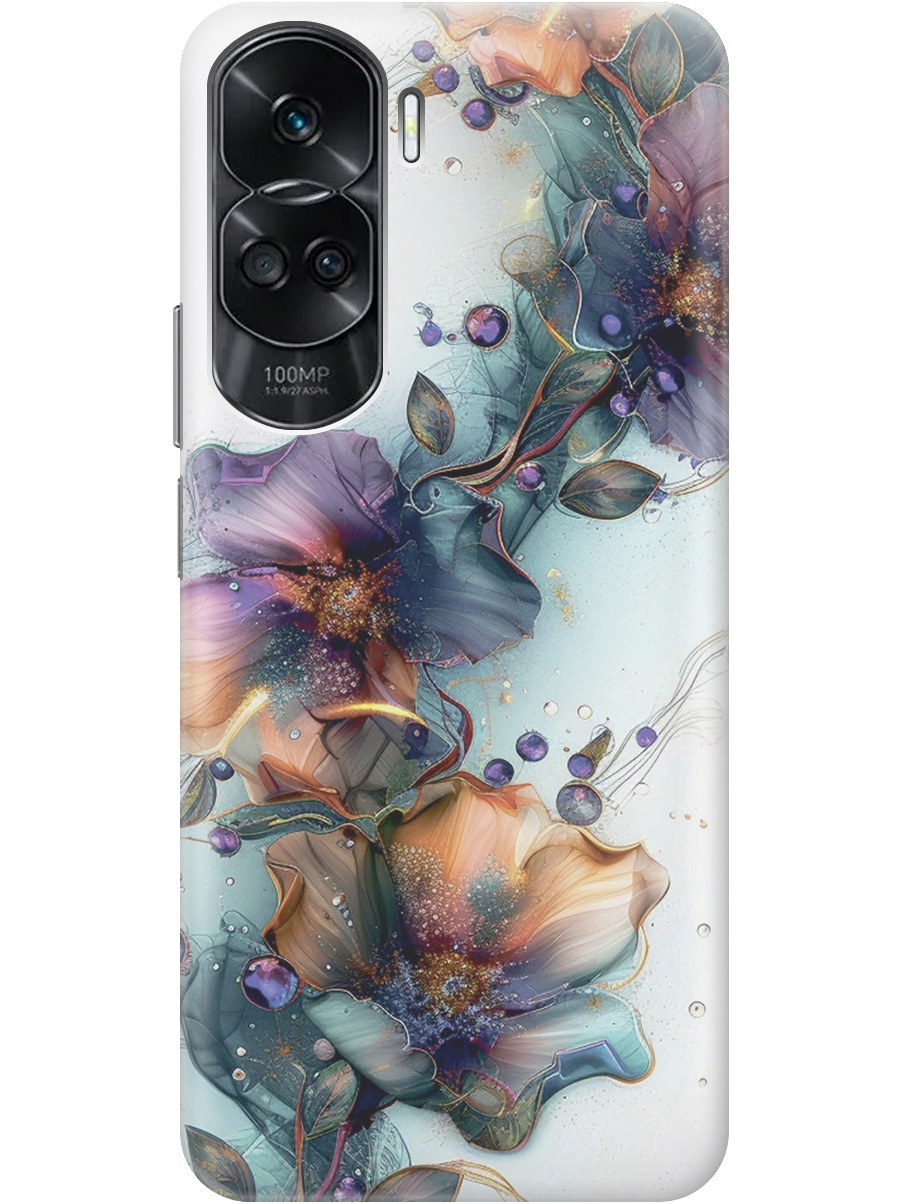 

Силиконовый чехол на Honor 90 Lite с принтом "Мистические цветы", Прозрачный;белый;зеленый, 772622610