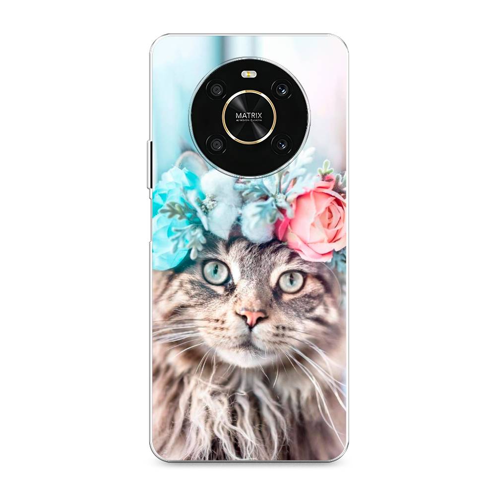

Чехол Awog на Honor X9 4G/Magic4 Lite 4G "Кот в венке", Разноцветный, 6108150-2