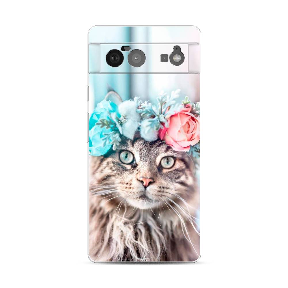 

Чехол Awog на Google Pixel 6 "Кот в венке", Разноцветный, 270850-2