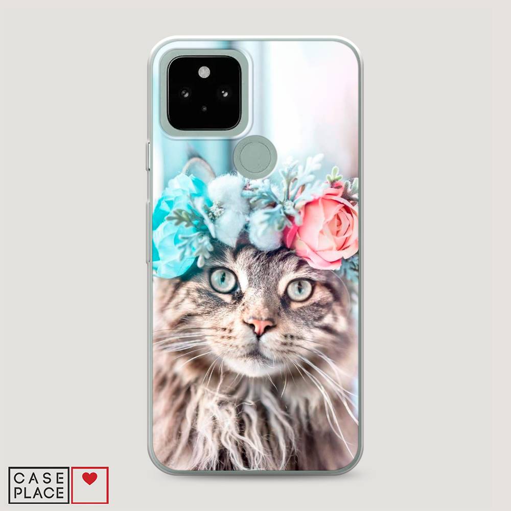 

Чехол Awog на Google Pixel 5 "Кот в венке", Разноцветный, 270750-2
