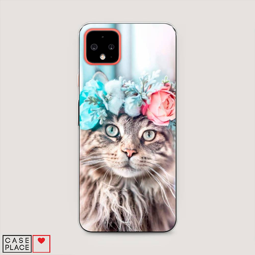 

Чехол Awog на Google Pixel 4 XL "Кот в венке", Разноцветный, 270550-2