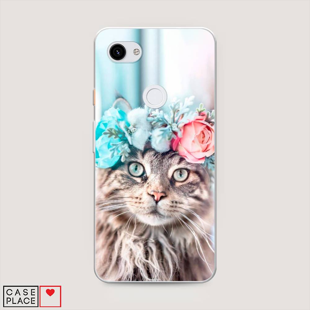 

Чехол Awog на Google Pixel 3A XL "Кот в венке", Разноцветный, 270450-2