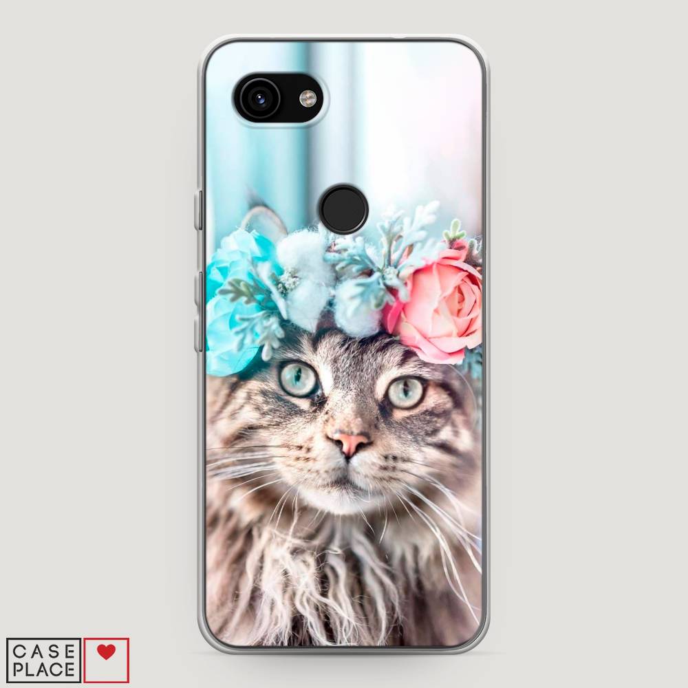 

Чехол Awog на Google Pixel 3a "Кот в венке", Разноцветный, 270150-2