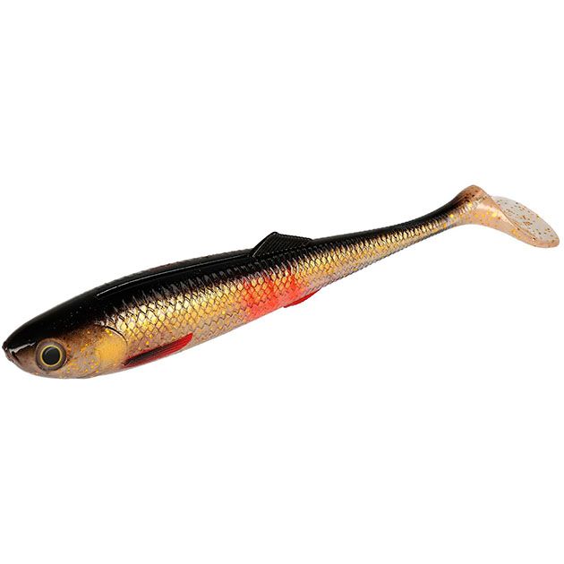 

Силиконовая приманка Mikado Real fish 85 мм, orroach, 5 шт, Золотистый;черный