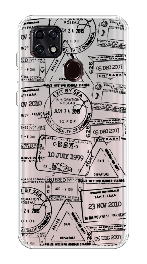 

Чехол на ZTE Blade 20 Smart "Visa stamps 2", Белый;черный;серый, 133550-2