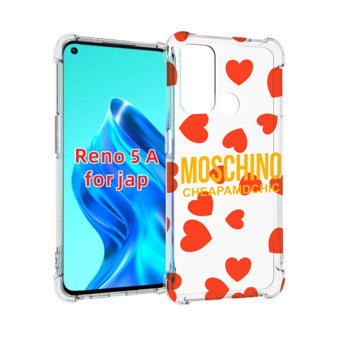 

Чехол MyPads сердца-москино для Oppo Reno 5A, Прозрачный, Tocco