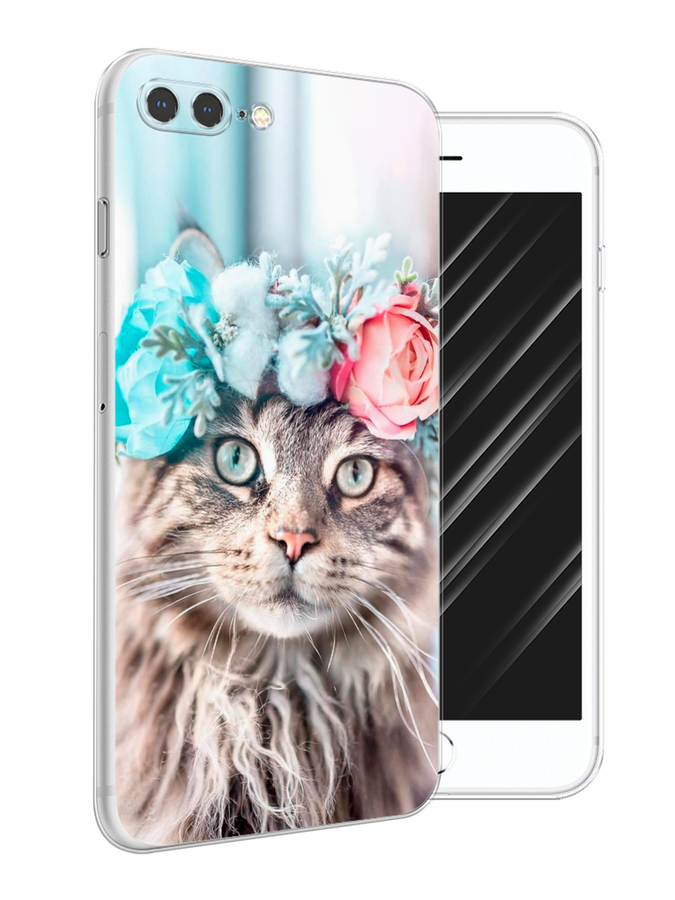 

Чехол Awog на Apple iPhone 7 Plus / Айфон 7 Plus "Кот в венке", Разноцветный, 10750-2