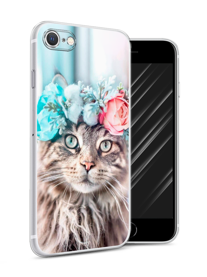 

Чехол Awog на Apple iPhone 7 / Айфон 7 "Кот в венке", Разноцветный, 10650-2