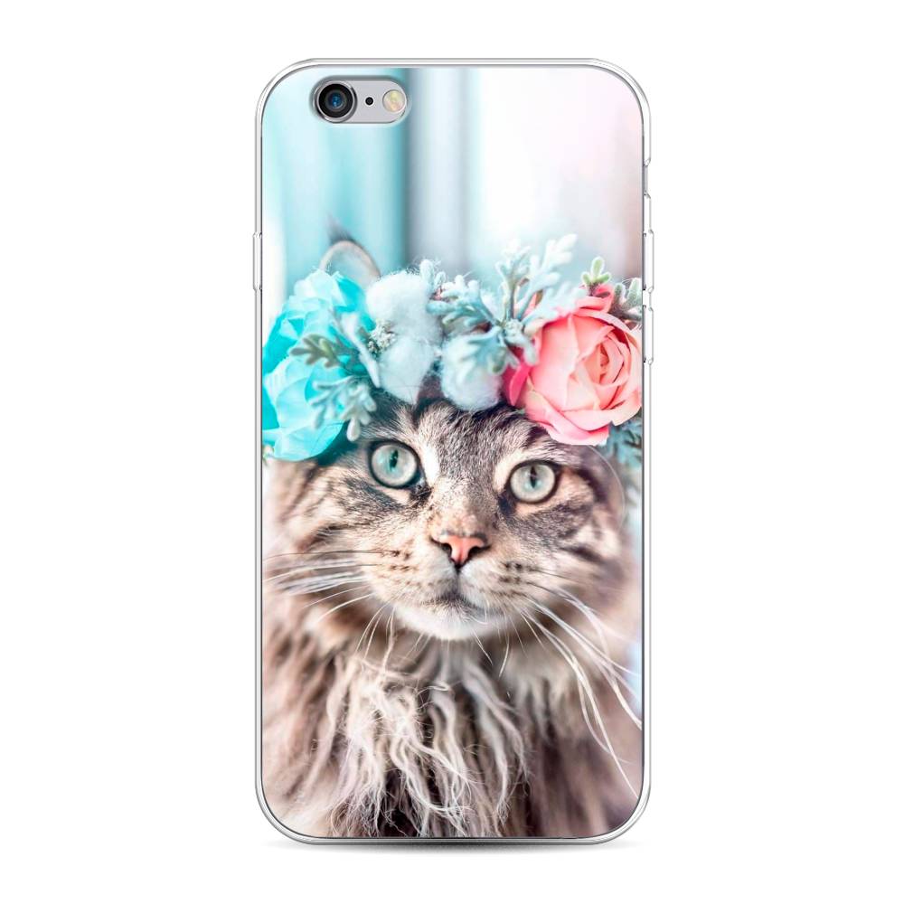 

Чехол Awog на Apple iPhone 6S / Айфон 6S "Кот в венке", Разноцветный, 0104S50-2