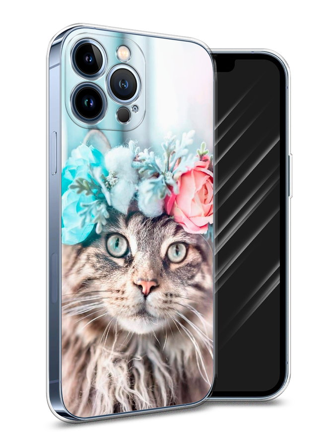 

Чехол Awog на Apple iPhone 13 Pro Max / Айфон 13 Pro Max "Кот в венке", Разноцветный, 14450-2