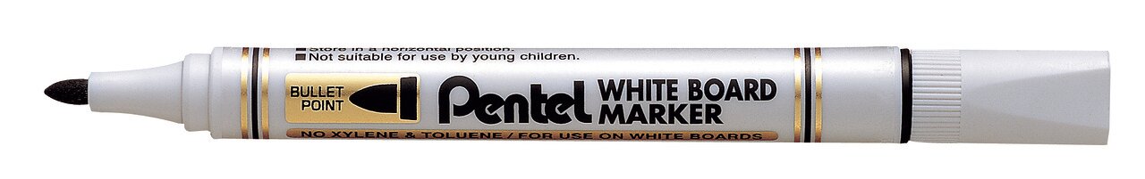 

Маркер 12 шт. Pentel для белых досок 4.2 мм пулевидный MW85-AE черный, MW85-AE