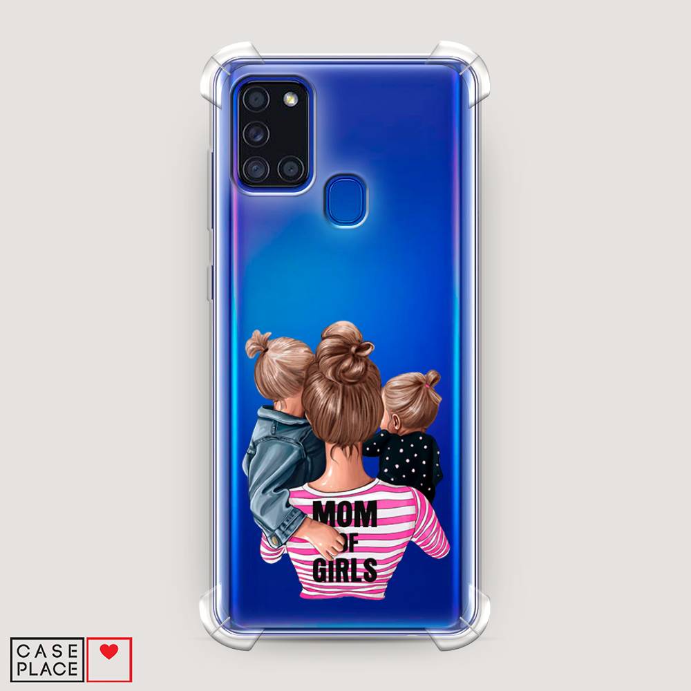 фото Противоударный силиконовый чехол "mom of girls" на samsung galaxy a21s awog