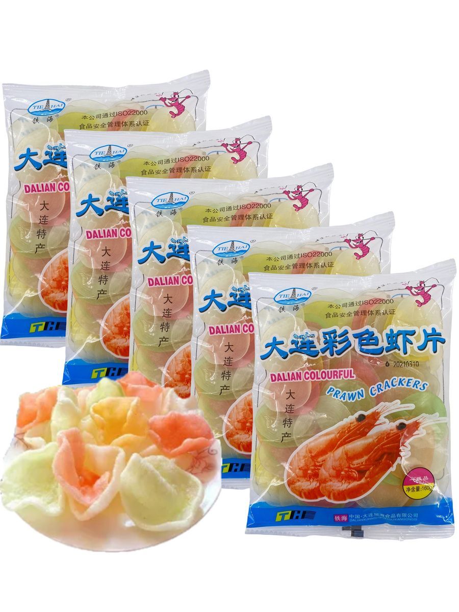 

Китайские чипсы Tiehai для жарки, со вкусом креветки, 160 г х 5 шт, PRWN