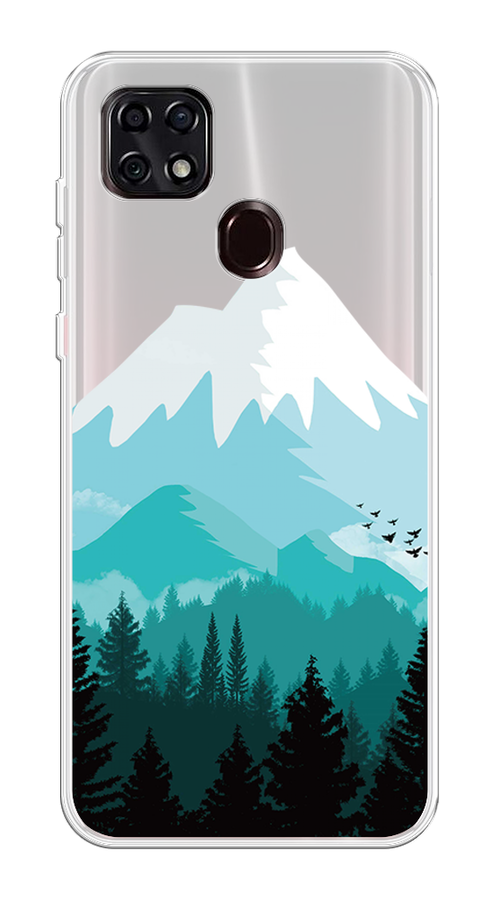 

Чехол на ZTE Blade 20 Smart "Синяя снежная гора", Белый;голубой, 133550-2