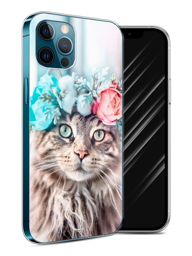 

Чехол Awog на Apple iPhone 12 / Айфон 12 "Кот в венке", Разноцветный, 12550-2