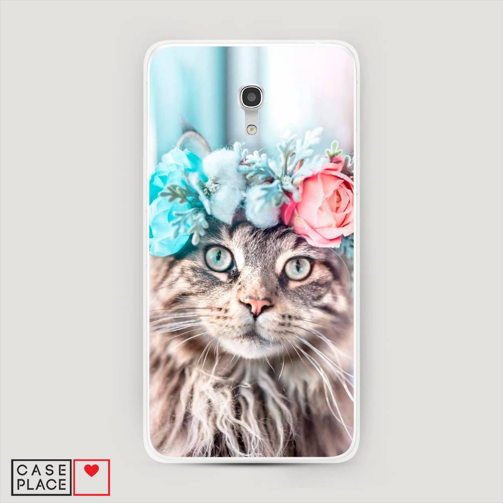 

Чехол Awog на Alcatel Pixi 4 (5) 5045D / Алкатель Pixi 4 (5) 5045D "Кот в венке", 170250-2