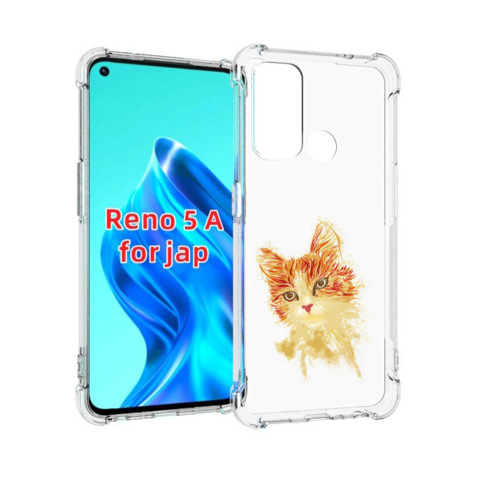 

Чехол MyPads рыжий кот для Oppo Reno 5A, Прозрачный, Tocco