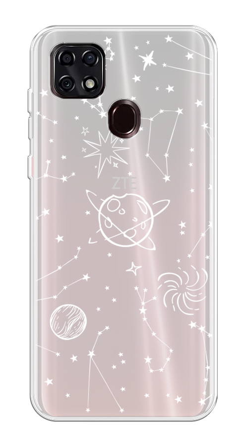 

Чехол на ZTE Blade 20 Smart "Планеты в космосе", Белый, 133550-2
