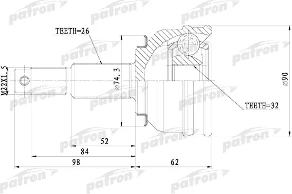 

PATRON ШРУС PATRON PCV9819