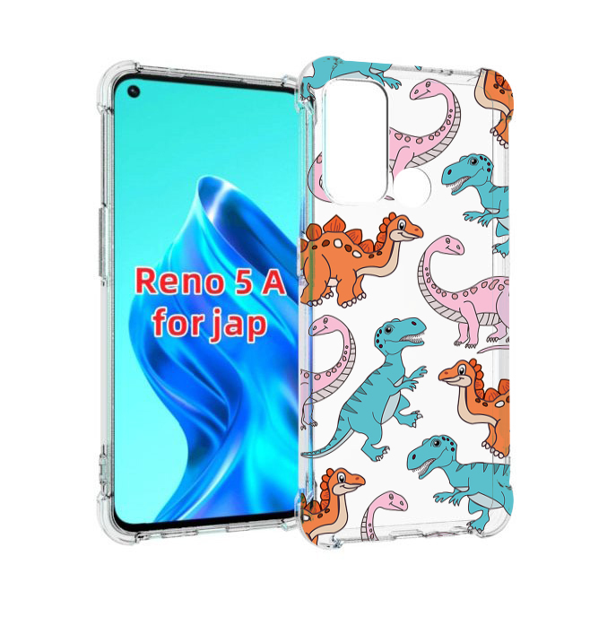 

Чехол MyPads разные-динозаврики для Oppo Reno 5A, Прозрачный, Tocco
