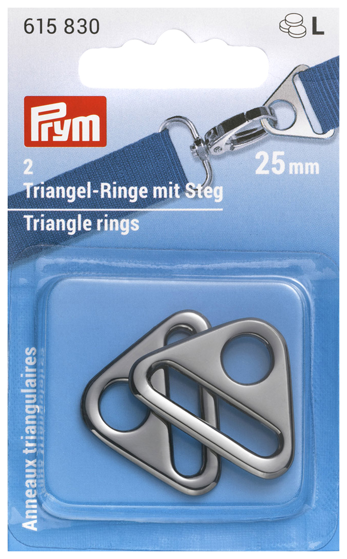фото Треугольные кольца prym 615830, 25мм, сплав цинка, оружейного металла, 2шт в упаковке