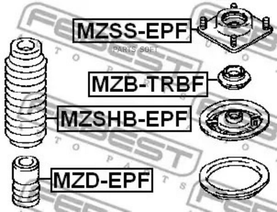 

FEBECT MZDEPF MZD-EPF_отбойник амортизатора переднего!\ Mazda Tribute EP/EW 01>