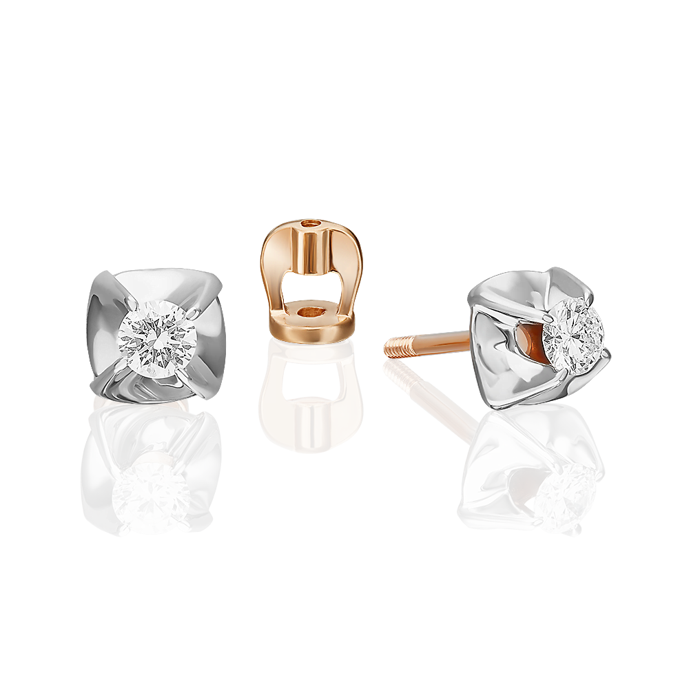 

Серьги пусеты из золота PLATINA jewelry 02-5335, бриллиант, 02-5335