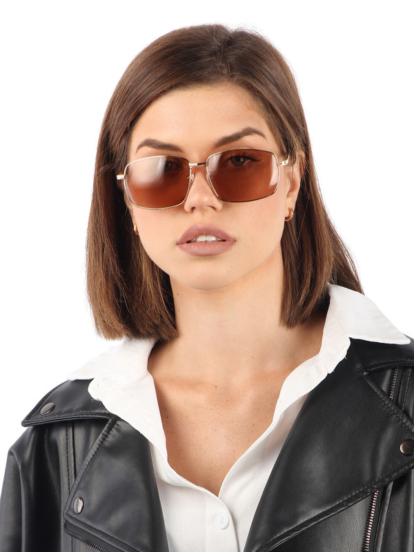 Солнцезащитные очки унисекс Pretty Mania DT006 коричневые