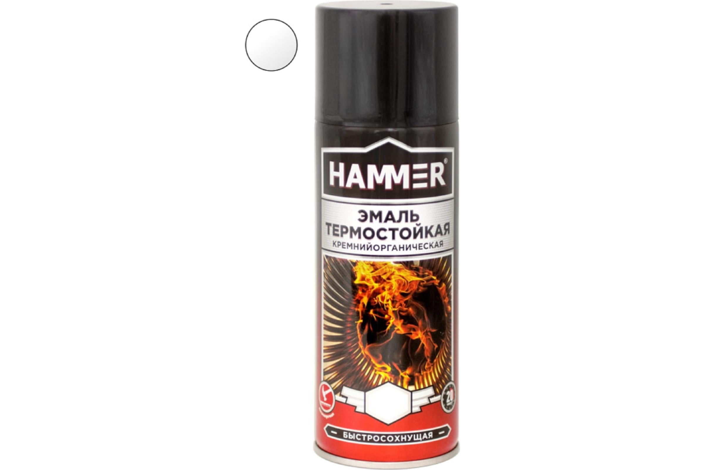 Hammer Эмаль термостойкая КО аэрозоль белая 520мл./0,27кг 5003 /12/400С±5С ЭК000139187