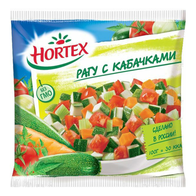 

Смесь овощная Hortex рагу с кабачками, быстрозамороженная, 400 г