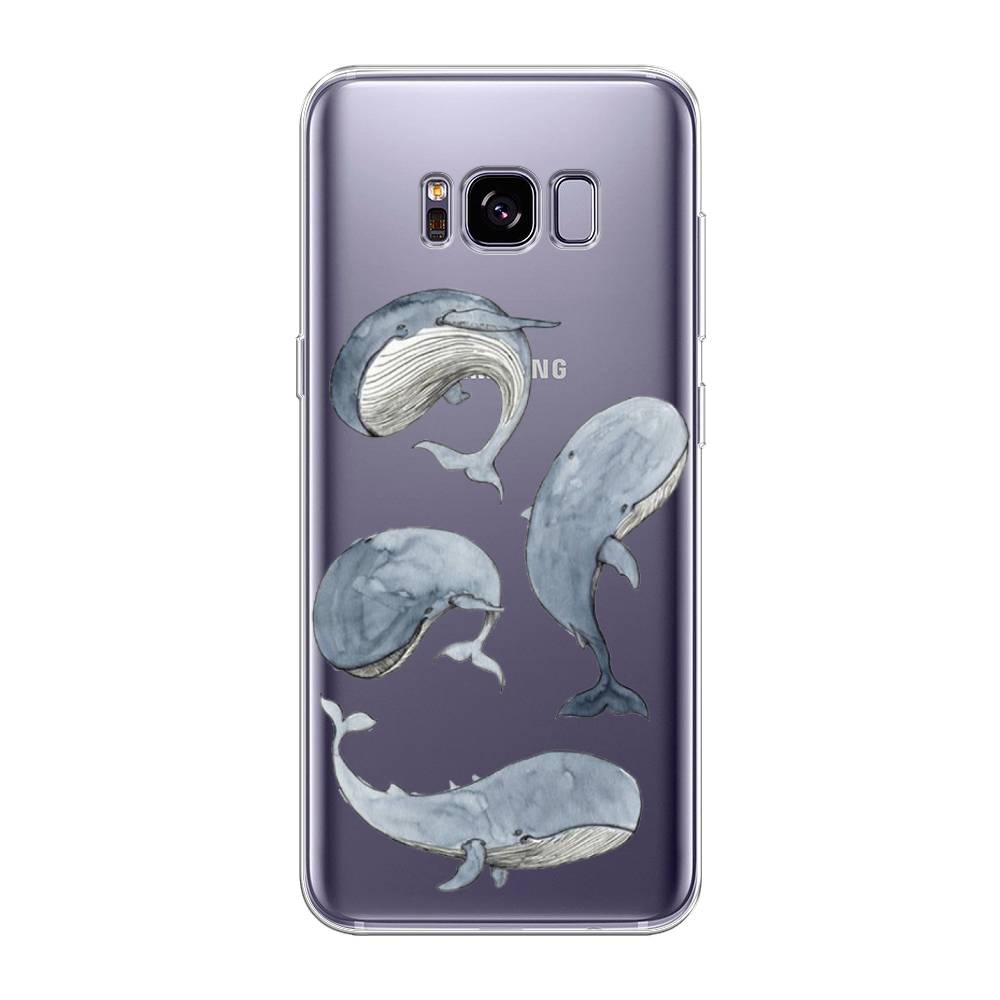 

Чехол Awog на Samsung Galaxy S8 + "Киты", Белый;прозрачный;голубой, 24850-1