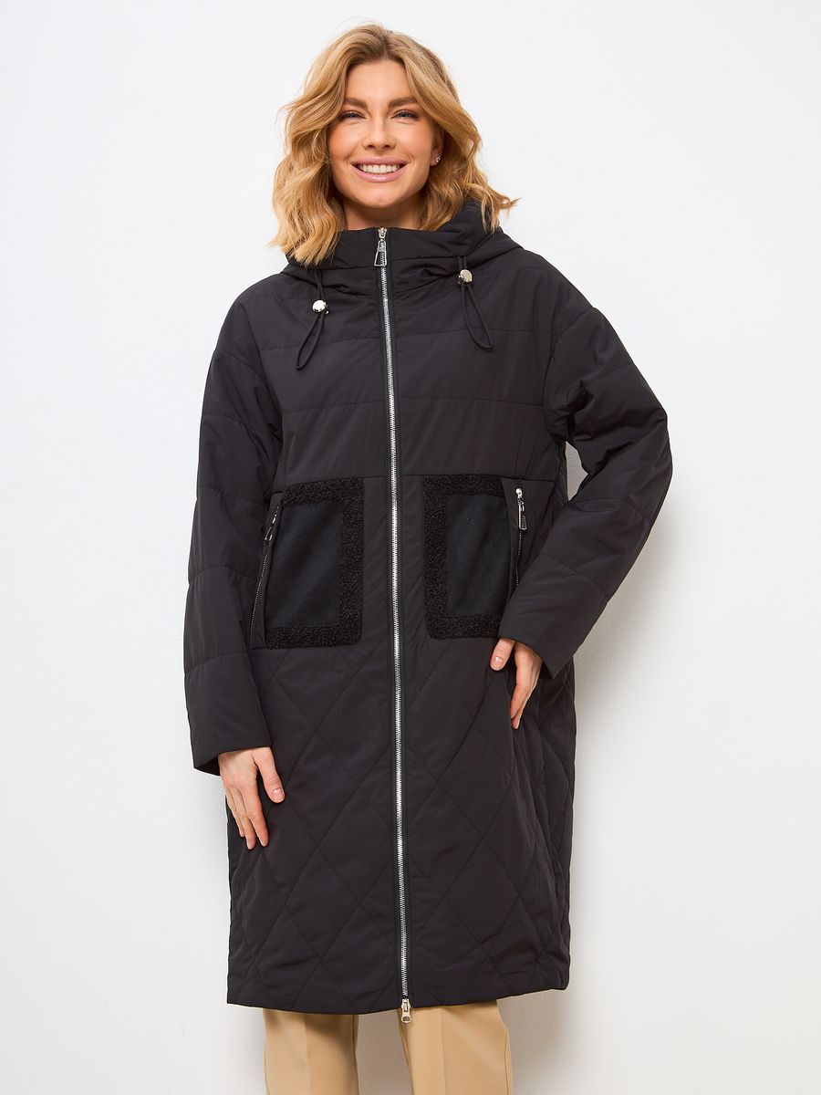 

Пальто женское LAWINTER 83588 черное 50 RU, Черный, 83588