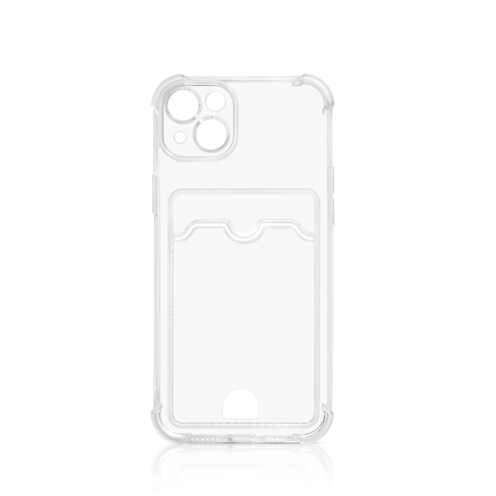 

Чехол DF для APPLE iPhone 14 Silicone с отделением для карты iCardCase-06, Прозрачный, iCardCase-06