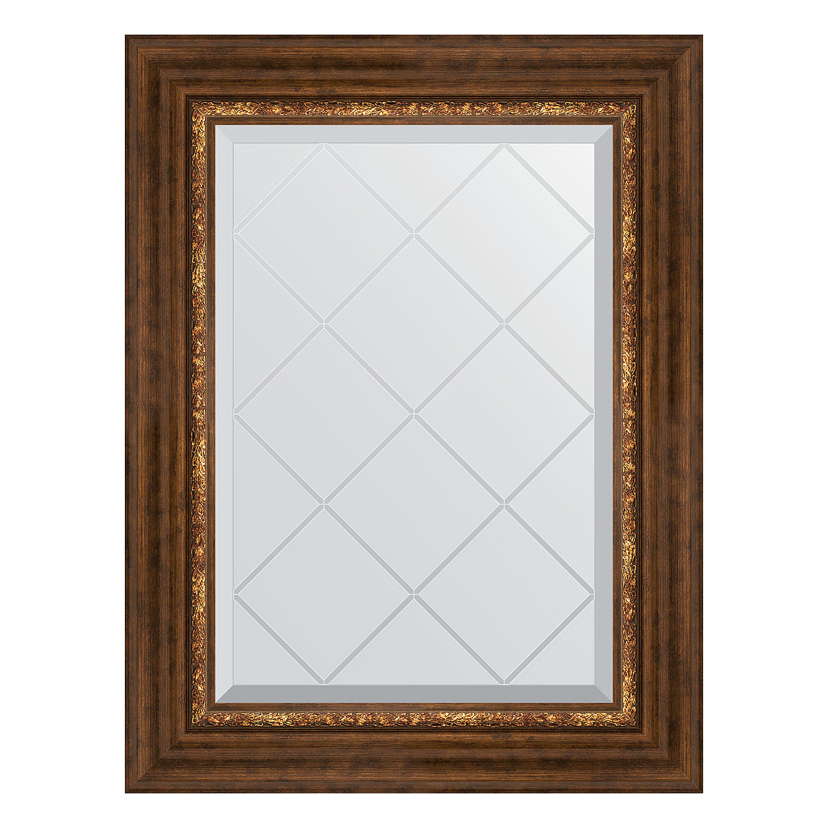 фото Зеркало с гравировкой в раме 57x74см evoform by 4019 римская бронза