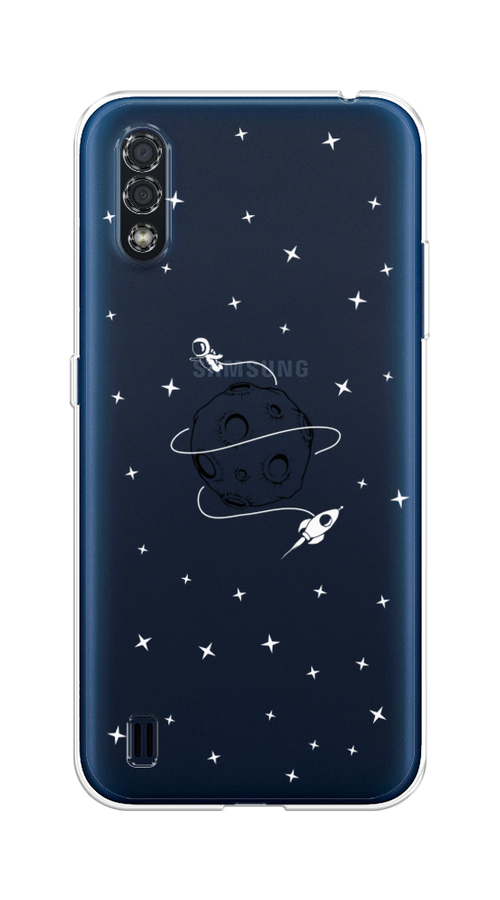 

Чехол на Samsung Galaxy M01 "Полет вокруг луны", Белый;серый;черный, 2101150-2
