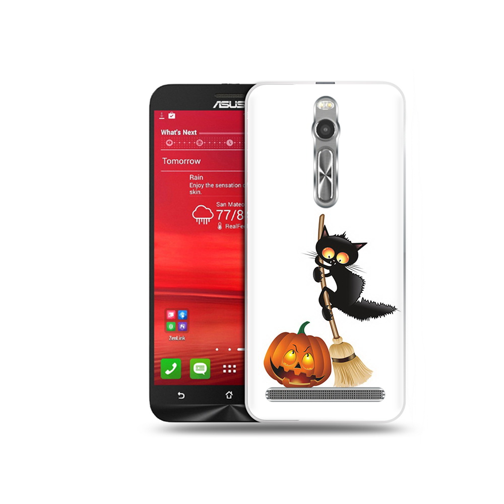 

Чехол MyPads Tocco для Asus Zenfone 2 (ZE550ML) хэлуинский котик (PT11329.657.667), Прозрачный, Tocco