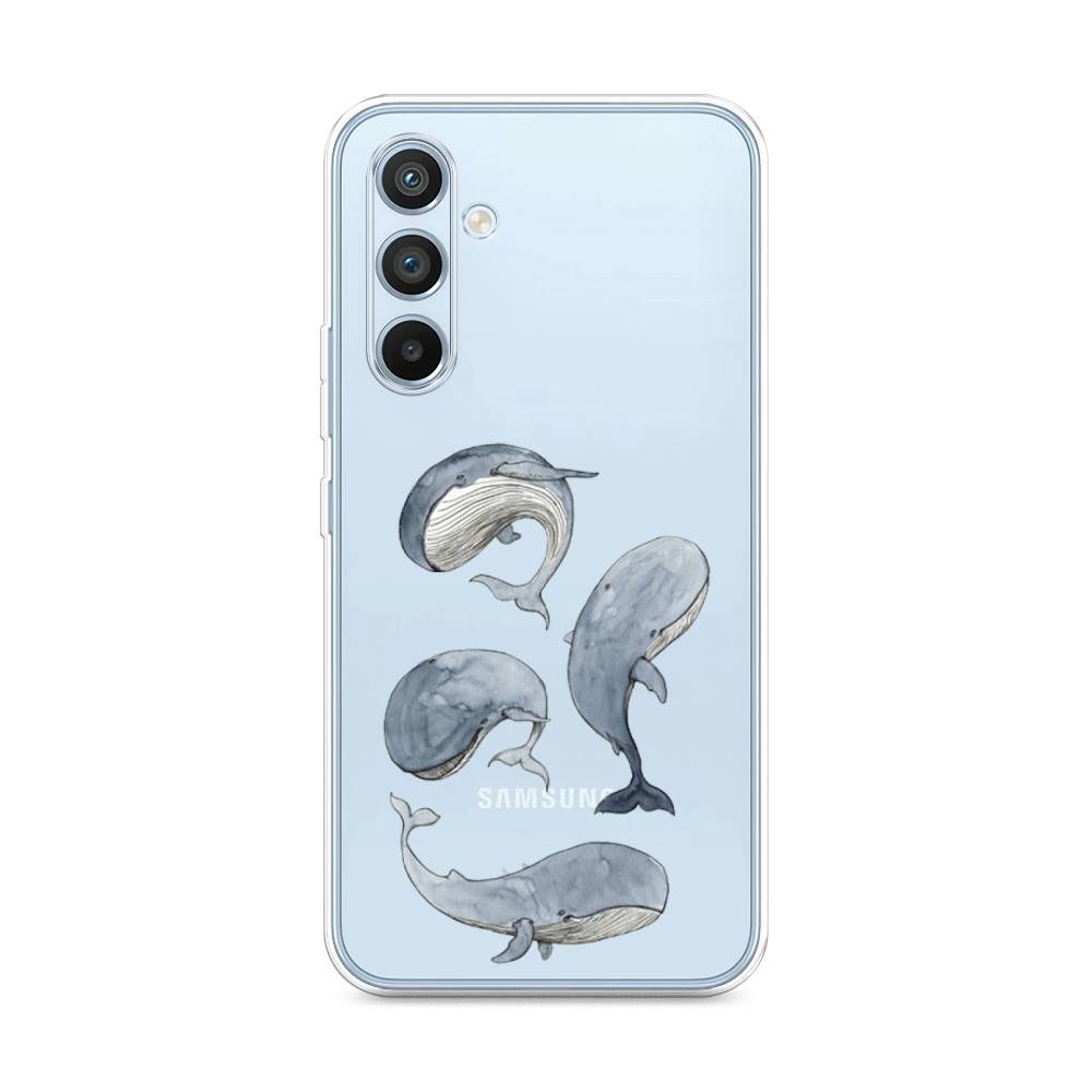 

Чехол Awog на Samsung Galaxy A54 "Киты", Голубой;белый;прозрачный, 2107750-1