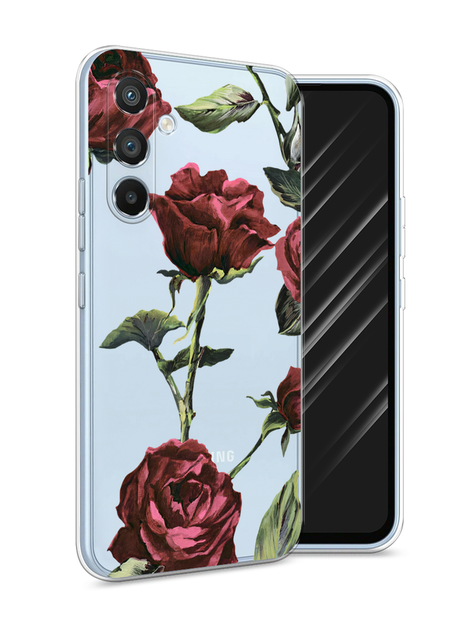 

Чехол Awog на Samsung Galaxy A54 "Бордовые розы фон", Красный, 2107750-8