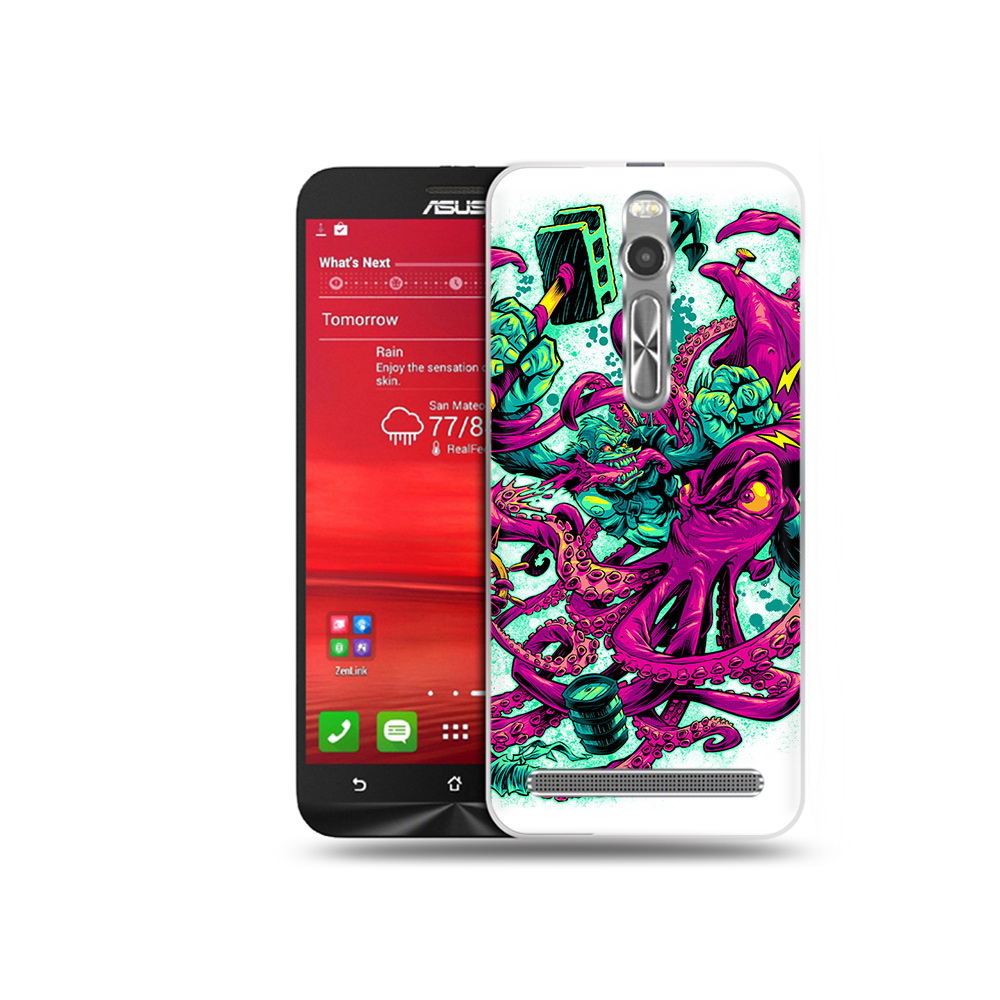 

Чехол MyPads Tocco для Asus Zenfone 2 (ZE550ML) фиолетовый кракен (PT11329.657.657), Прозрачный, Tocco