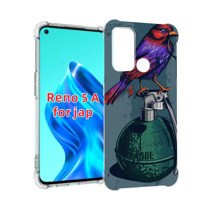 

Чехол MyPads птица с гранатой для Oppo Reno 5A, Прозрачный, Tocco